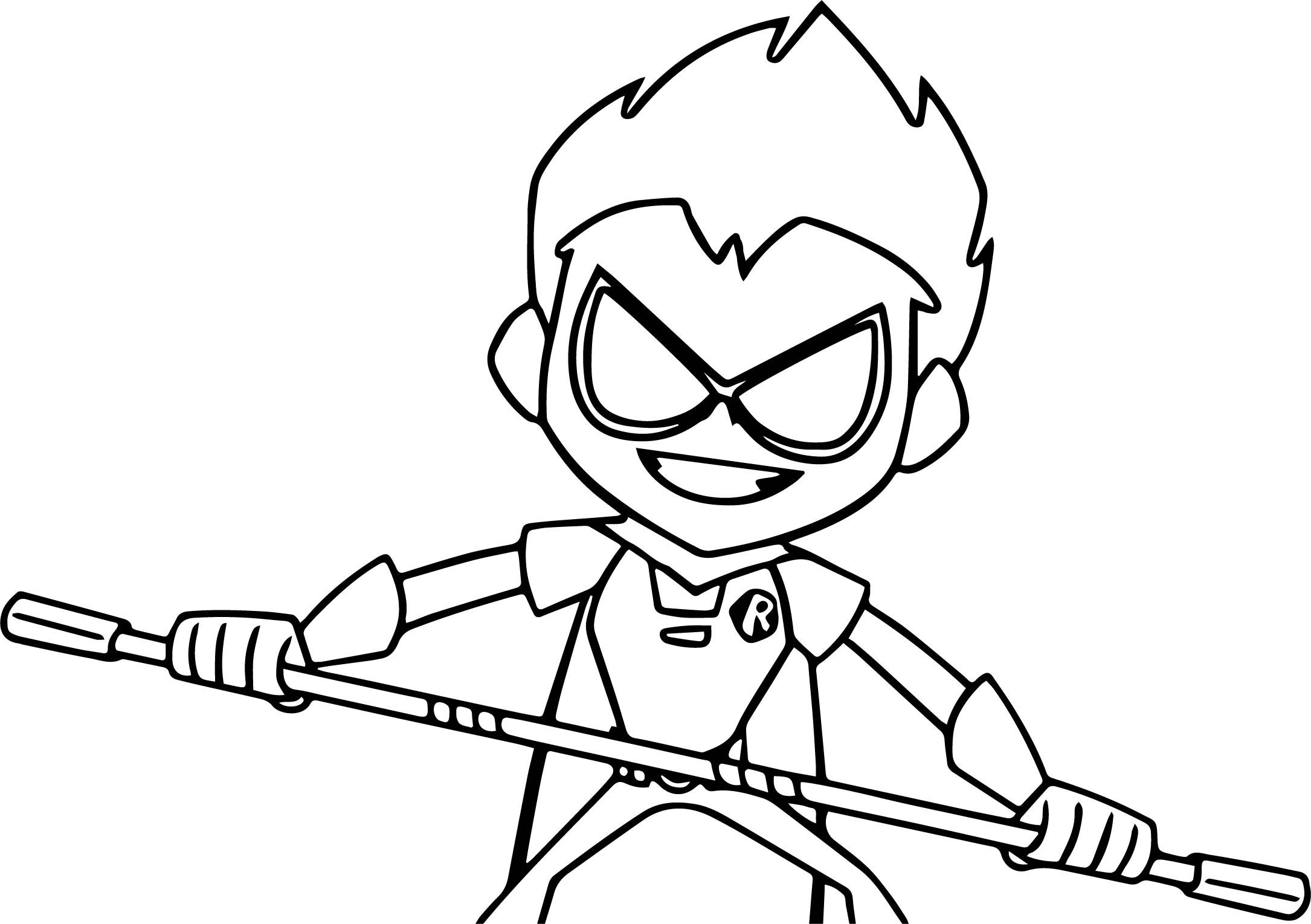 Coloriage Robin Teen Titans Go Tente De Defendre - Teen titans go à imprimer