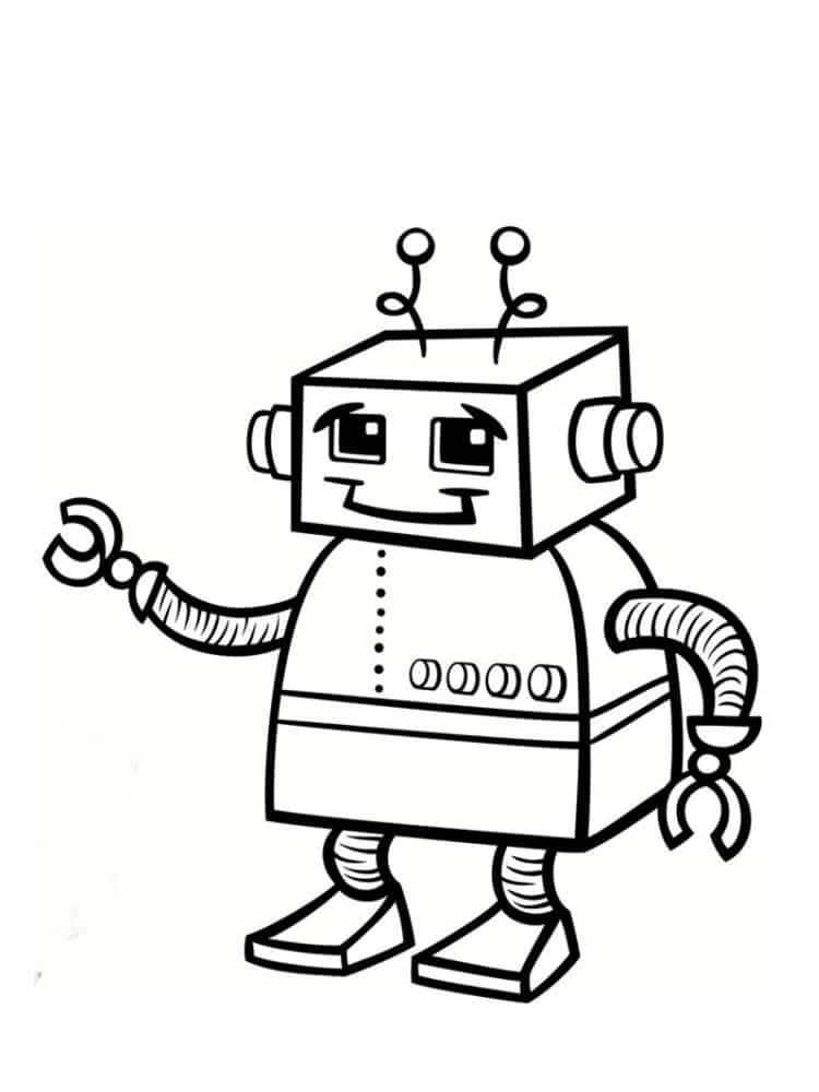 Coloriage Robot Bébé Petit Enfant - Robot à imprimer