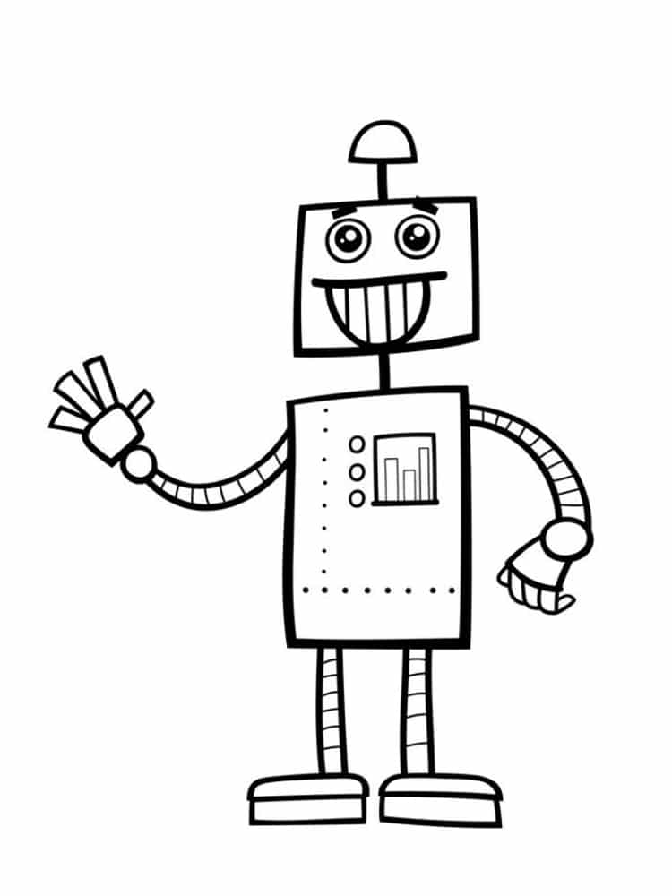 Coloriage Robot Docteur Qui Fait Des Recherches - Robot à imprimer