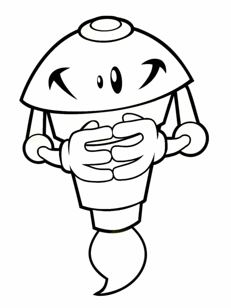 Coloriage Robot En Forme De Toupis - Robot à imprimer