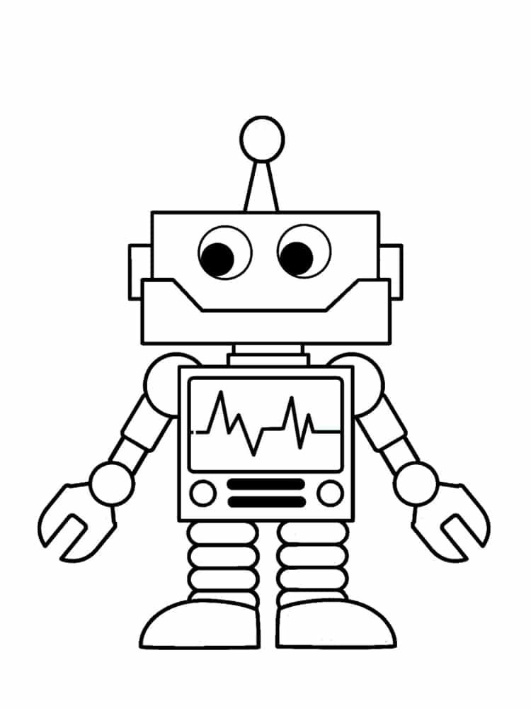 Coloriage Robot Enfant Simple - Robot à imprimer