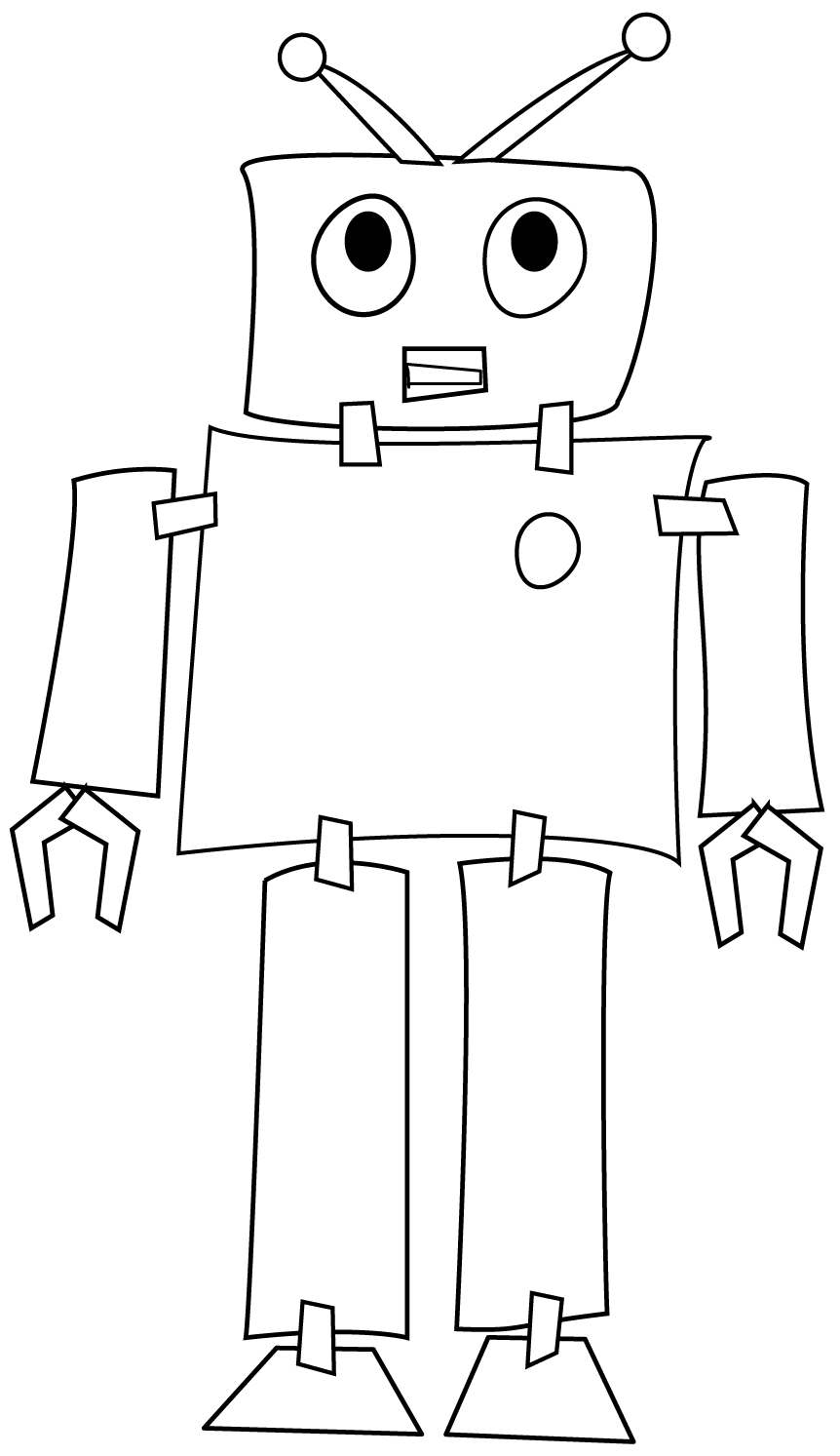 Coloriage Robot Machine Programme Par Un Ordinateur - Robot à imprimer