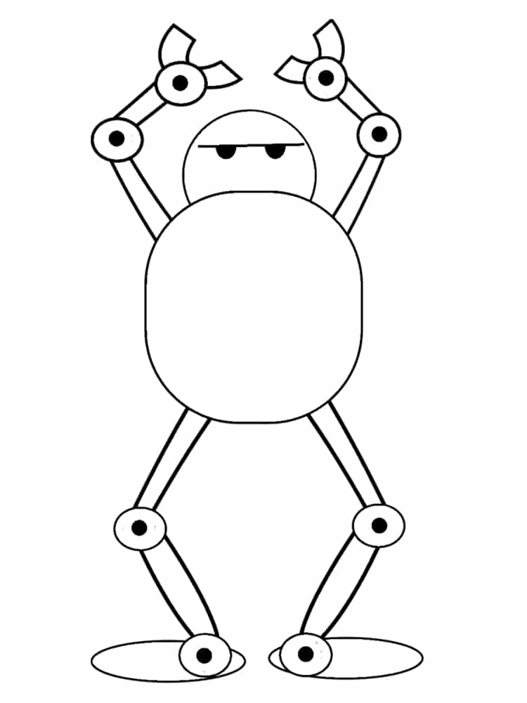 Coloriage Robot Méchant Qui Nest Pas Content - Robot à imprimer