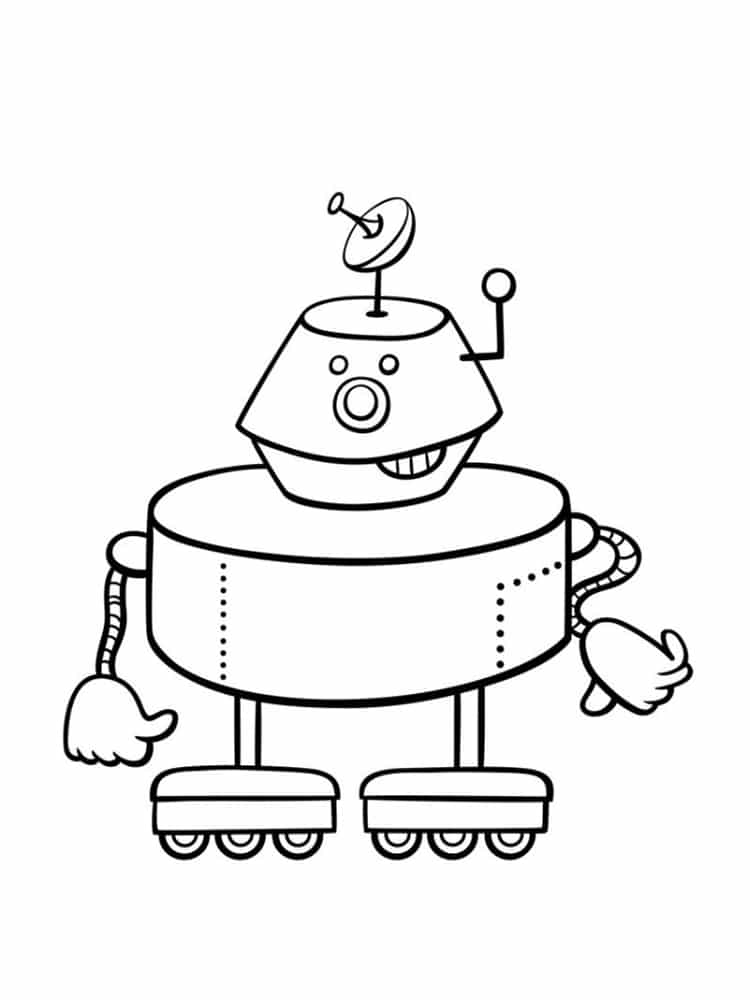 Coloriage Robot Qui Capte Les Informations - Robot à imprimer