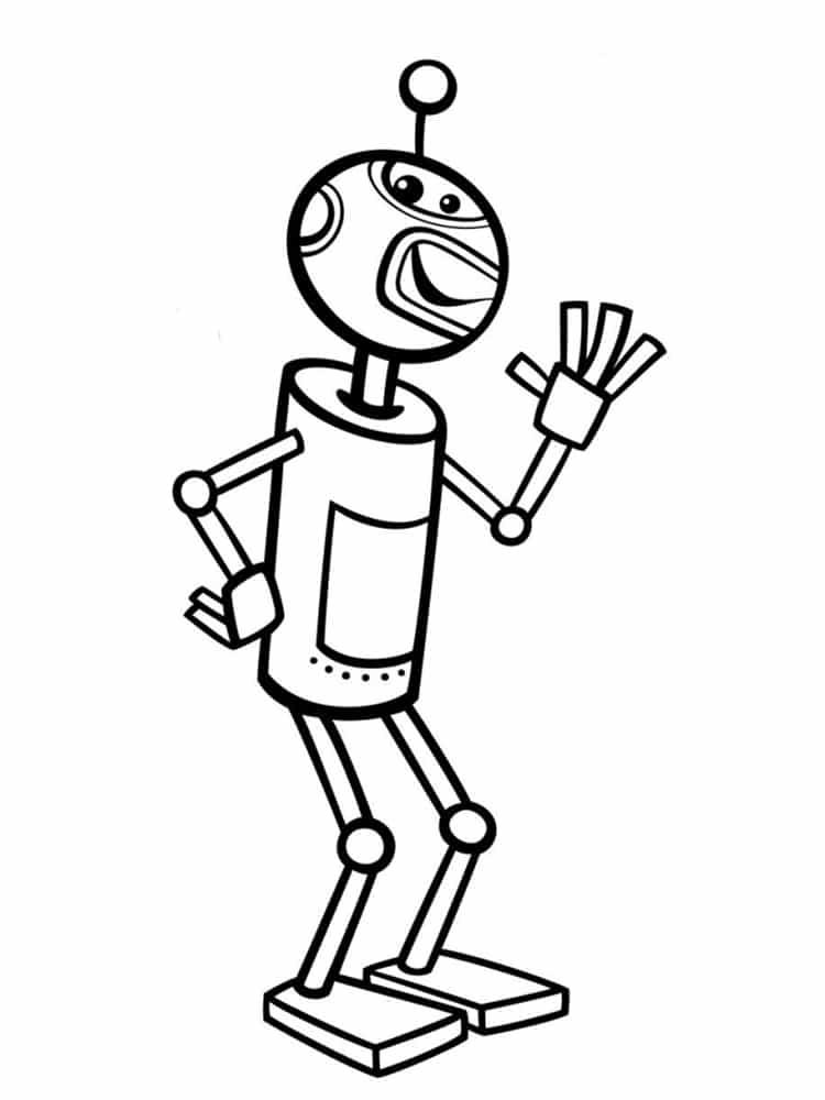Coloriage Robot Recycle Te Salut - Robot à imprimer