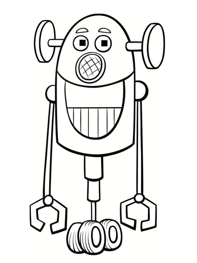 Coloriage Robot Rigolo Avec Un Grand Sourire - Robot à imprimer