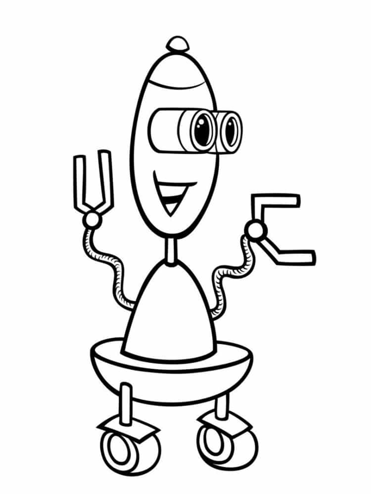 Coloriage Robot Sous Roues - Robot à imprimer