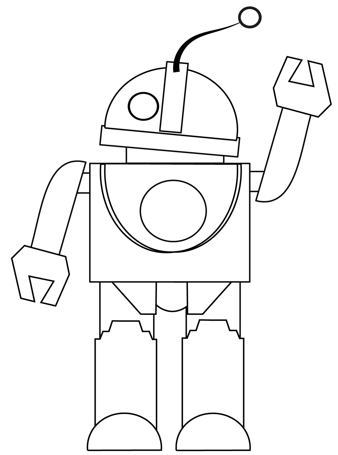 Coloriage Robot Te Dit Bonjour - Robot à imprimer