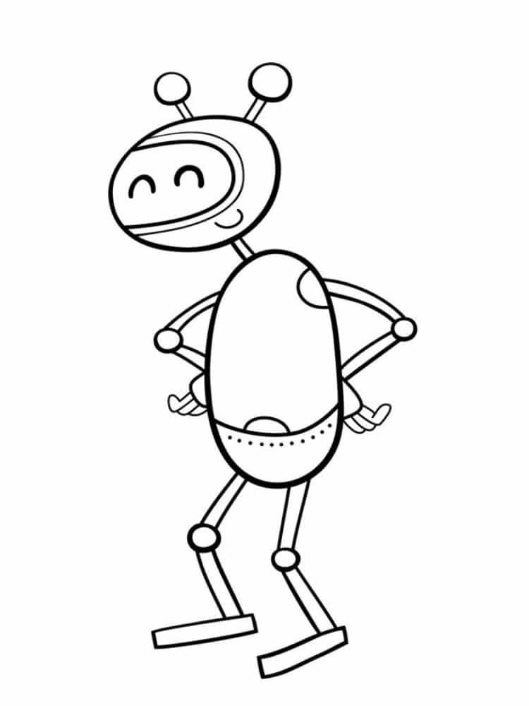 Coloriage Robot Unpeu Timide - Robot à imprimer