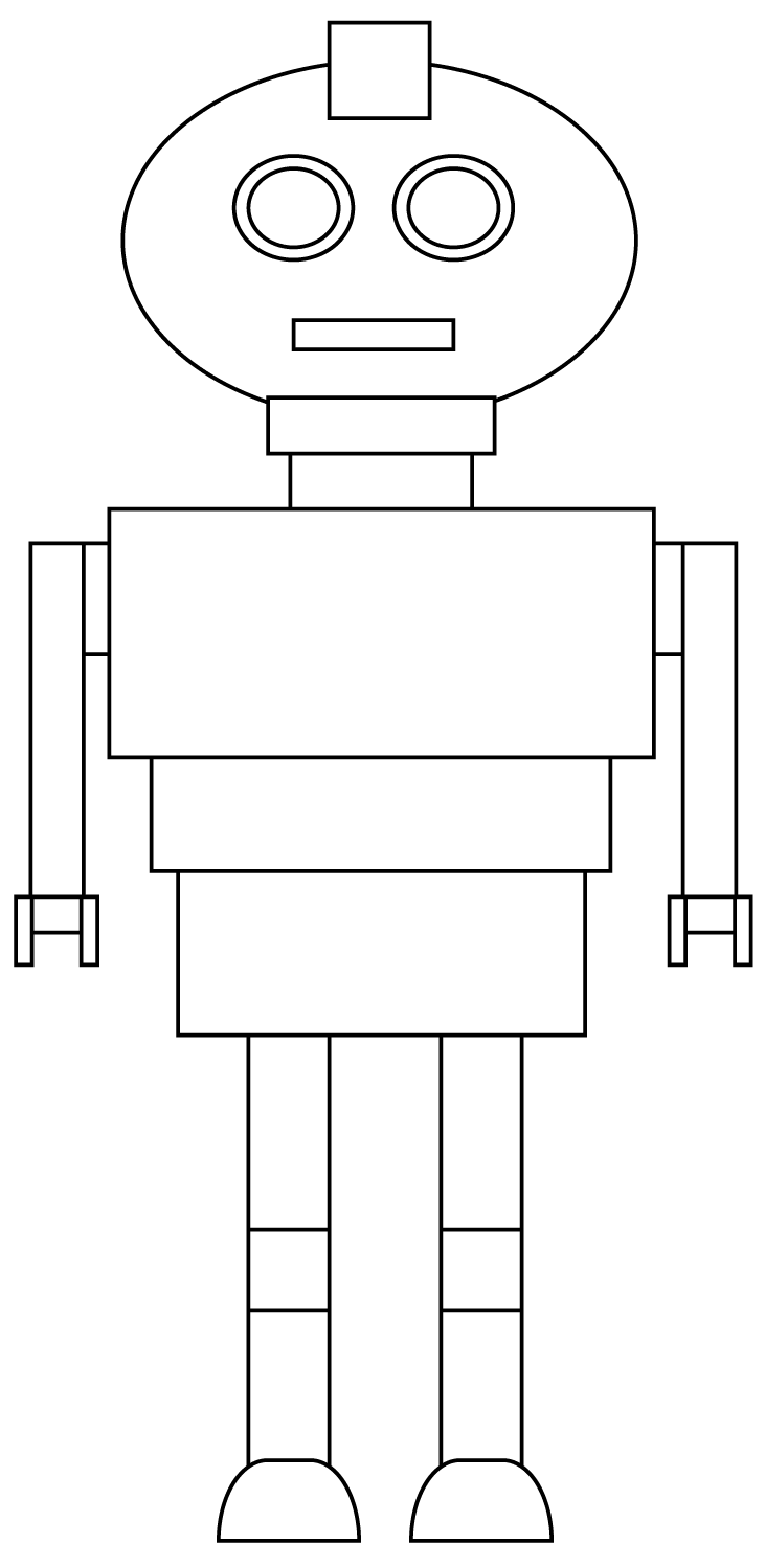 Coloriage Robot Vraiment Très Simple - Robot à imprimer