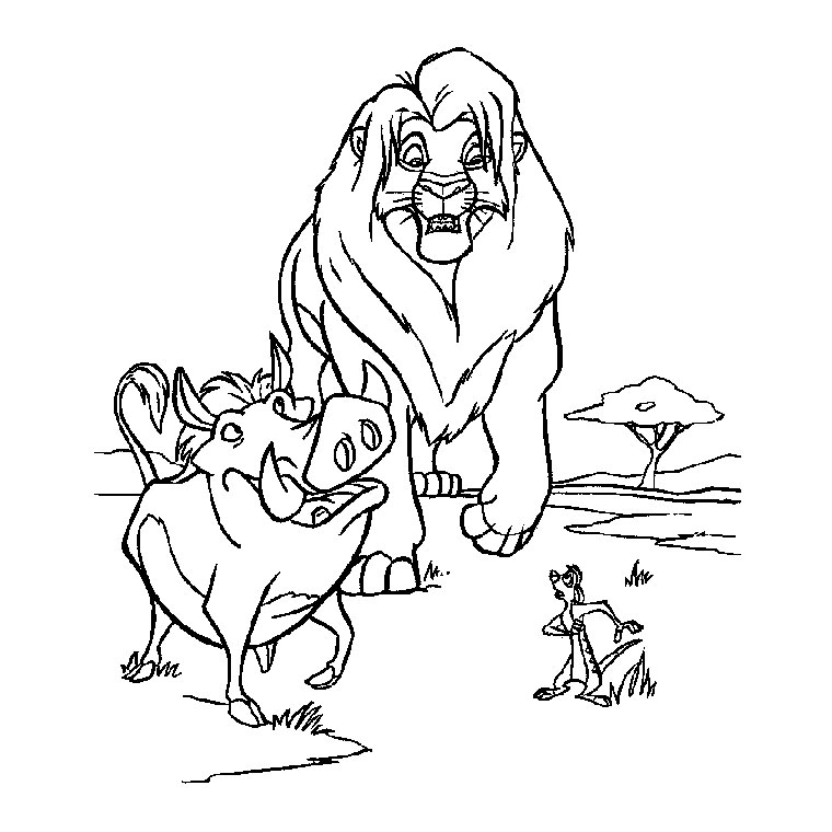 Coloriage Roi Lion 3 - Alphabet disney à imprimer