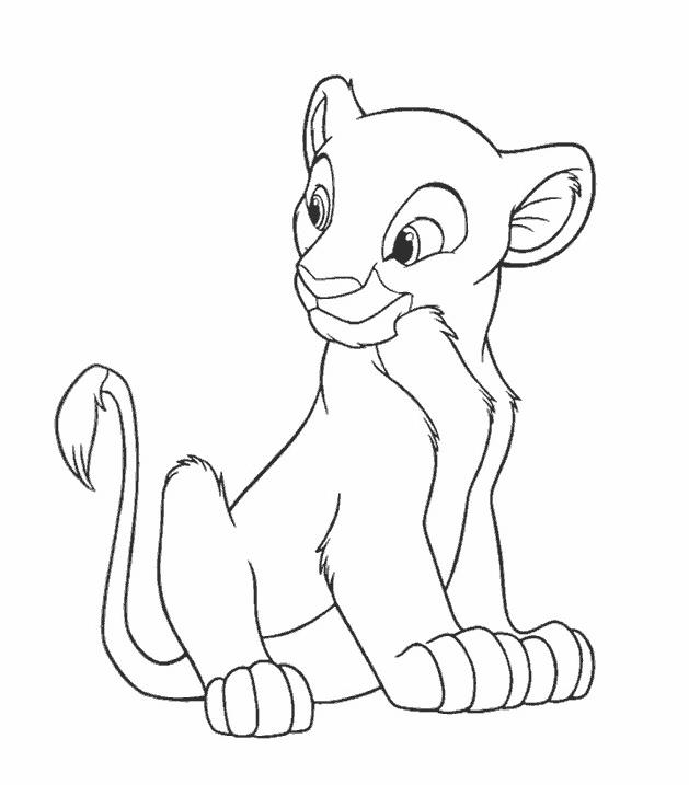 Coloriage Roi Lion Nala Lionceau - Roi lion à imprimer