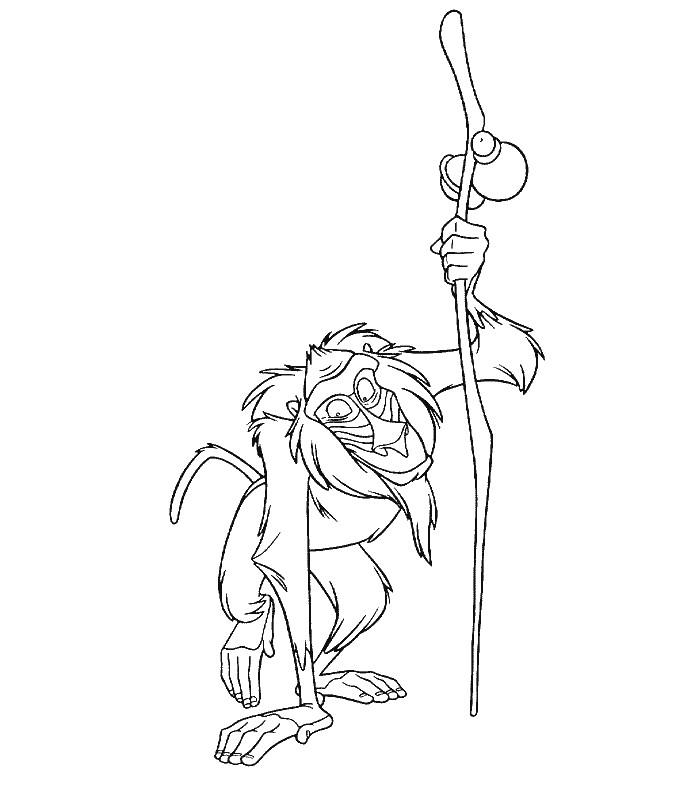 Coloriage Roi Lion Rafiki - Roi lion à imprimer