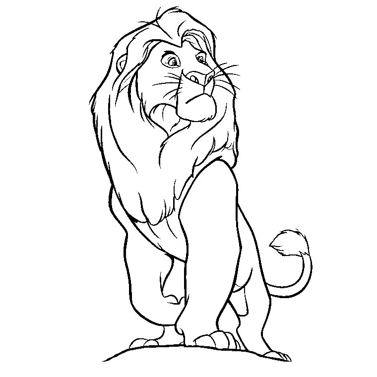 Coloriage Roi Lion - Alphabet disney à imprimer