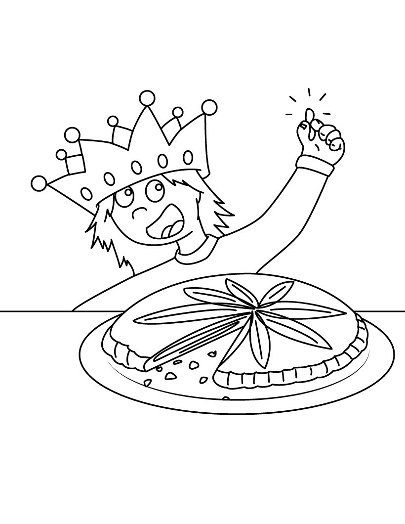 Coloriage Rois Cherche Sa Galette - Galette des rois à imprimer