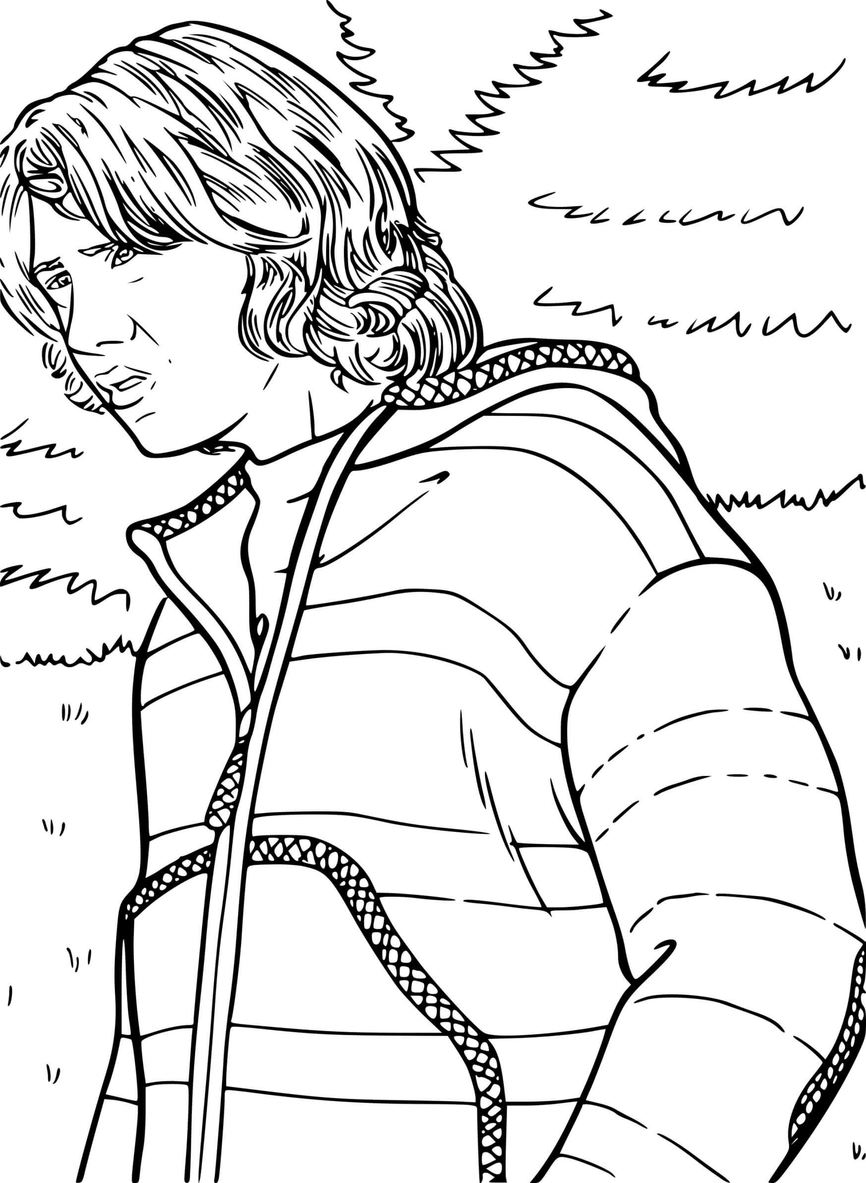 Coloriage Ron Dans Les Bois - Harry potter à imprimer