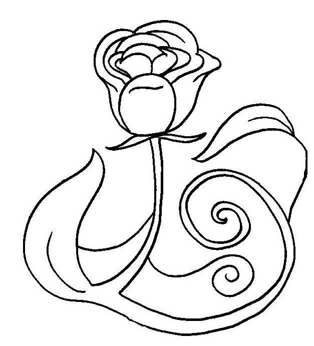Coloriage Roses entrelacées autour d'un cœur - Rose à imprimer