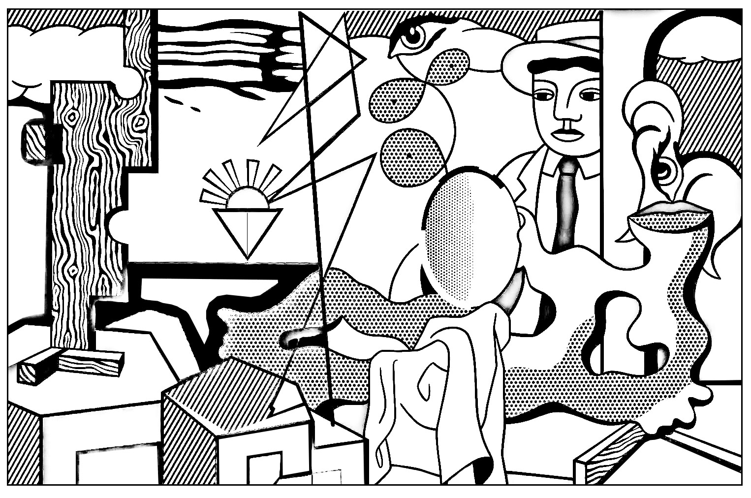 Coloriage Roy Lichtenstein Icones Americaines - Art à imprimer