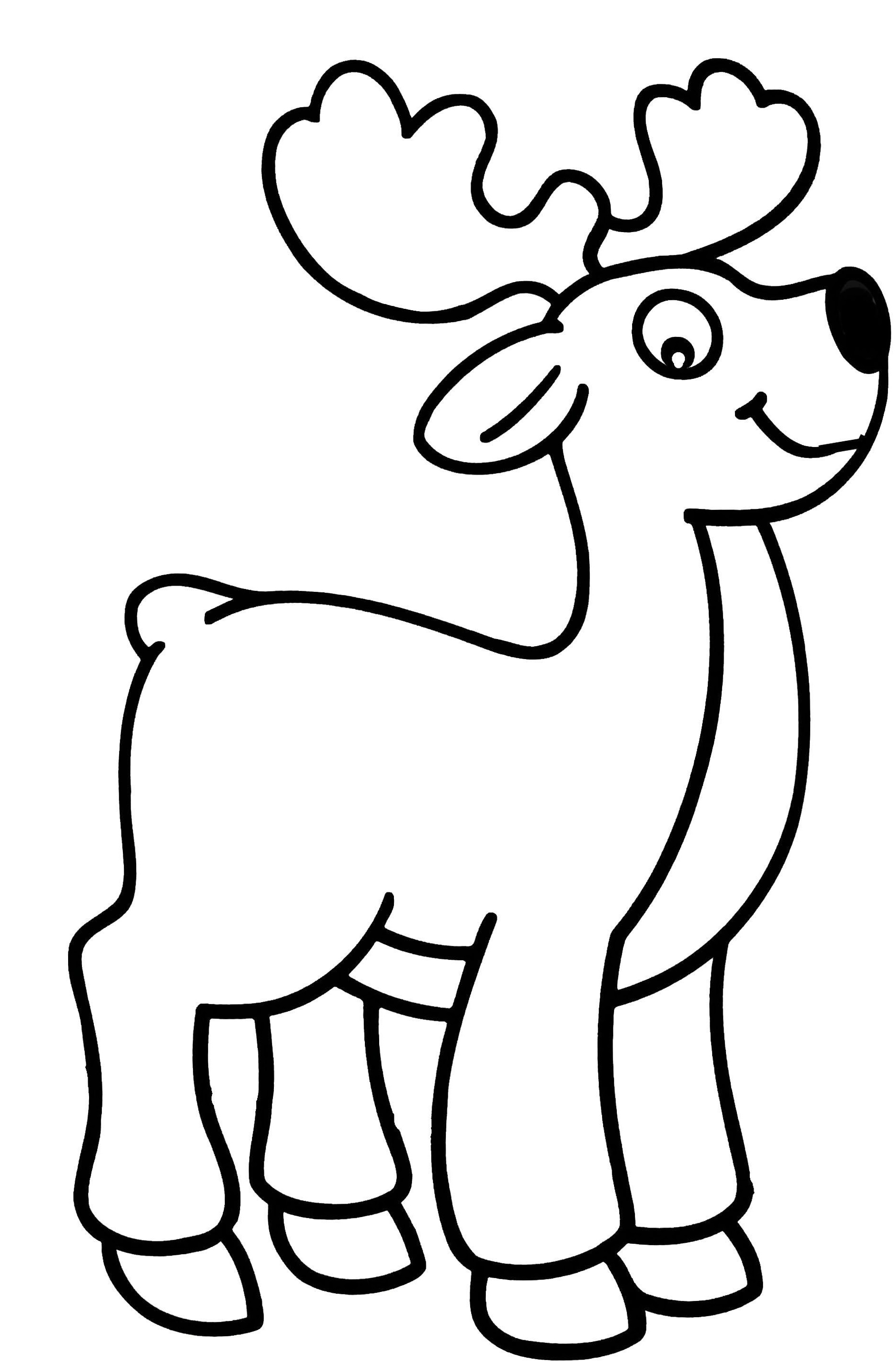 Coloriage Rudolphe le renne au nez lumineux - Renne de Noël à imprimer
