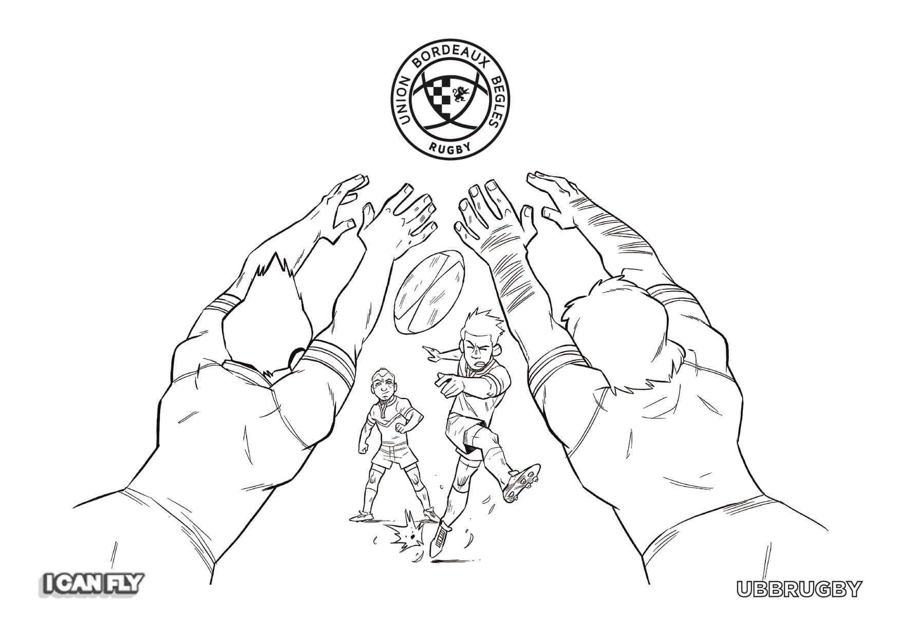 Coloriage Rugby Arret Du Balon Ubbrugby - Rugby à imprimer
