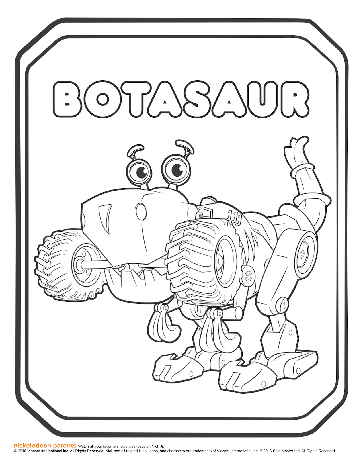 Coloriage Rusty Rivets Botasaur - Rusty rivets à imprimer