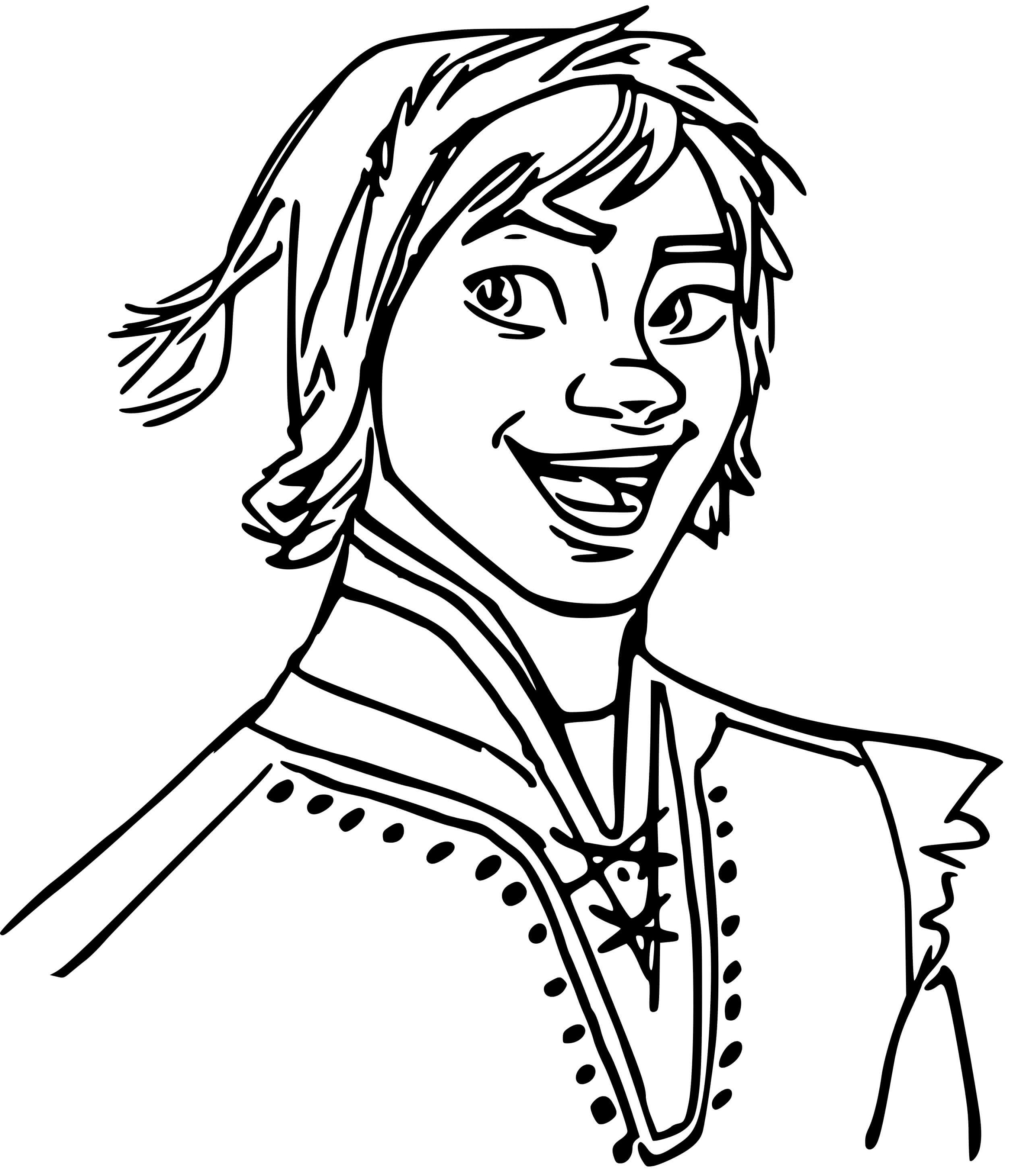 Coloriage Ryder et son renne dans la forêt de Frozen 2 - La Reine des neiges 2 à imprimer