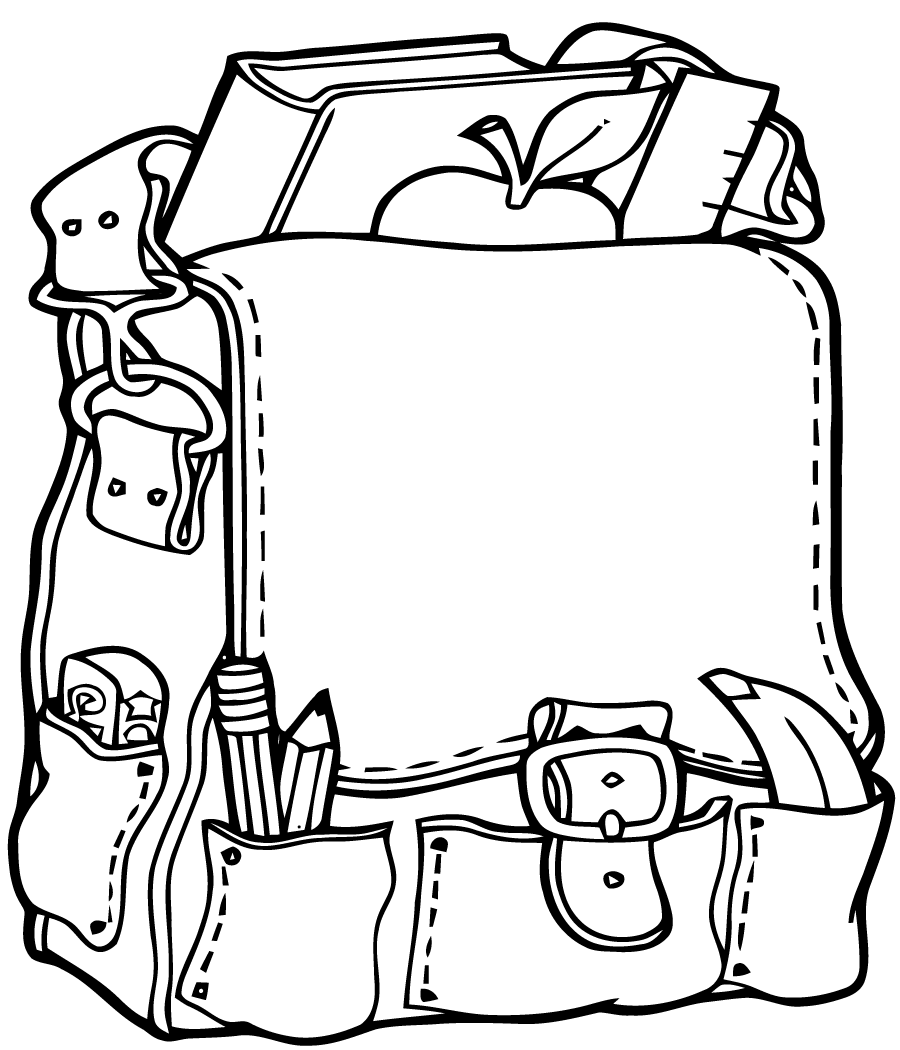 Coloriage Sac A Dos Écolier - École à imprimer