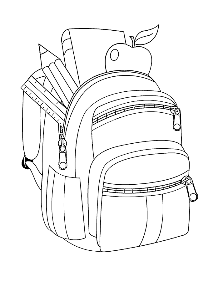 Coloriage Sac A Dos Pour La Rentrée Scolaire - École à imprimer