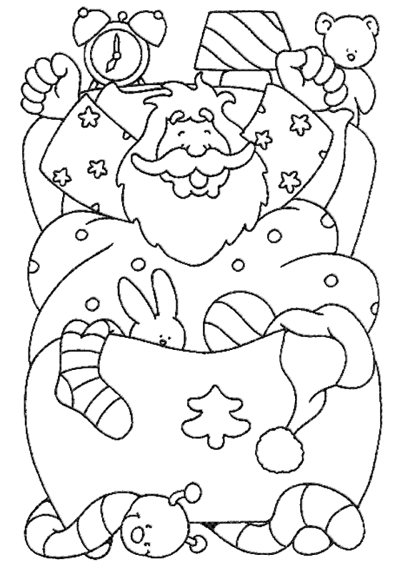 Coloriage Sac Cadeaux - Noël à imprimer