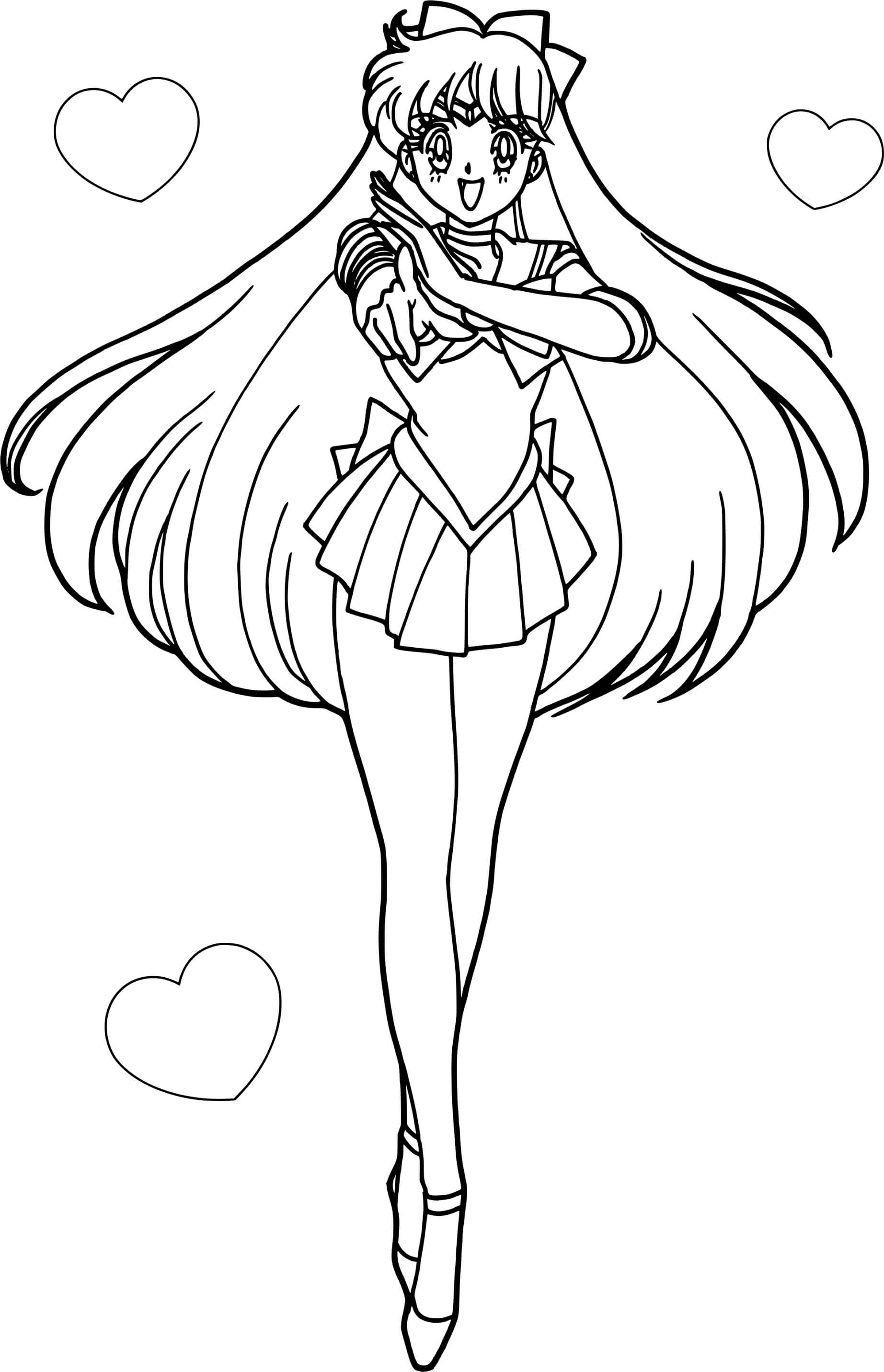 Coloriage Sailor Moon Love Heart - Sailor moon à imprimer