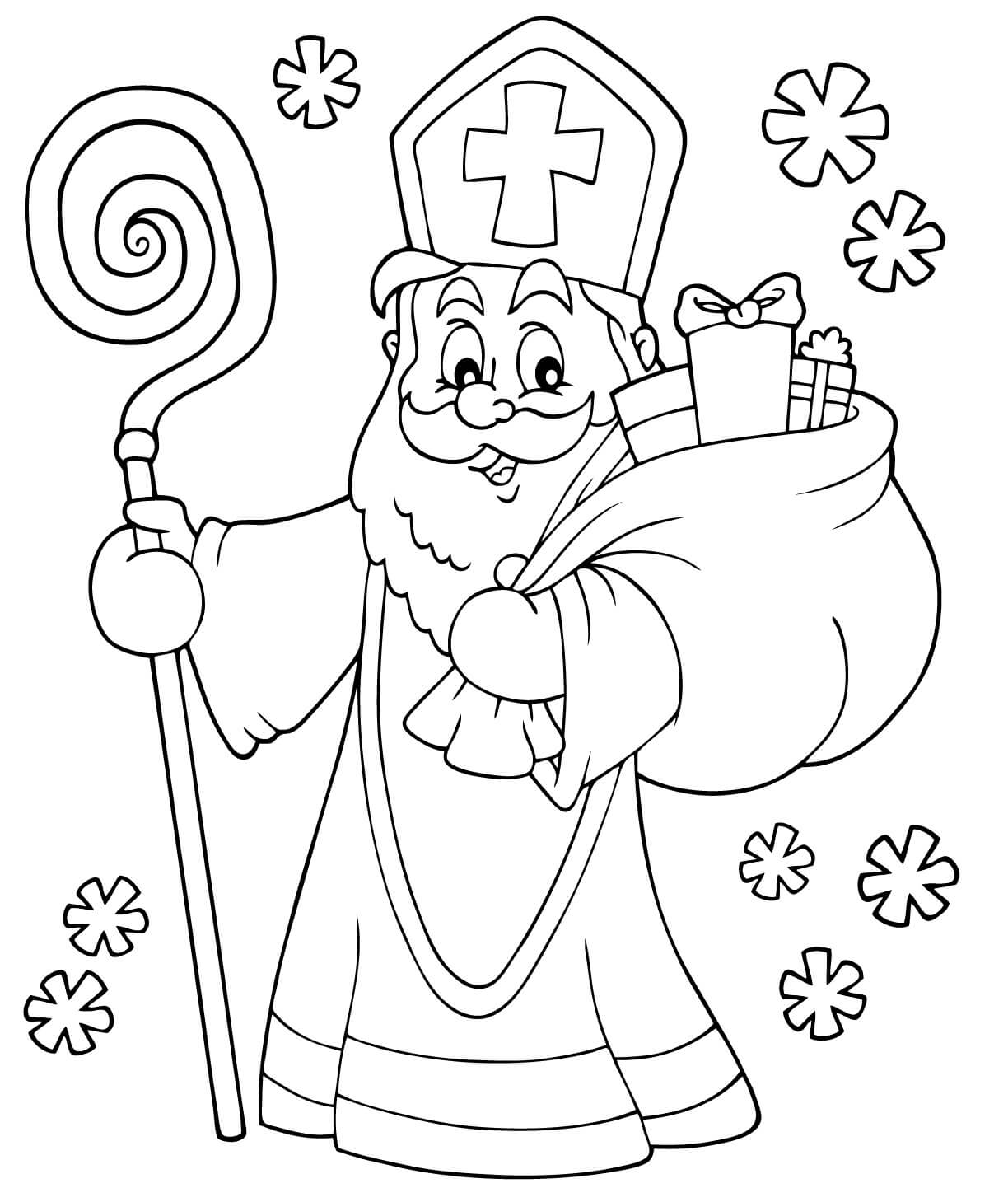 Coloriage Saint Nicolas 5 Décembre 6 Décembre 19 Décembre Fête - Saint Nicolas à imprimer