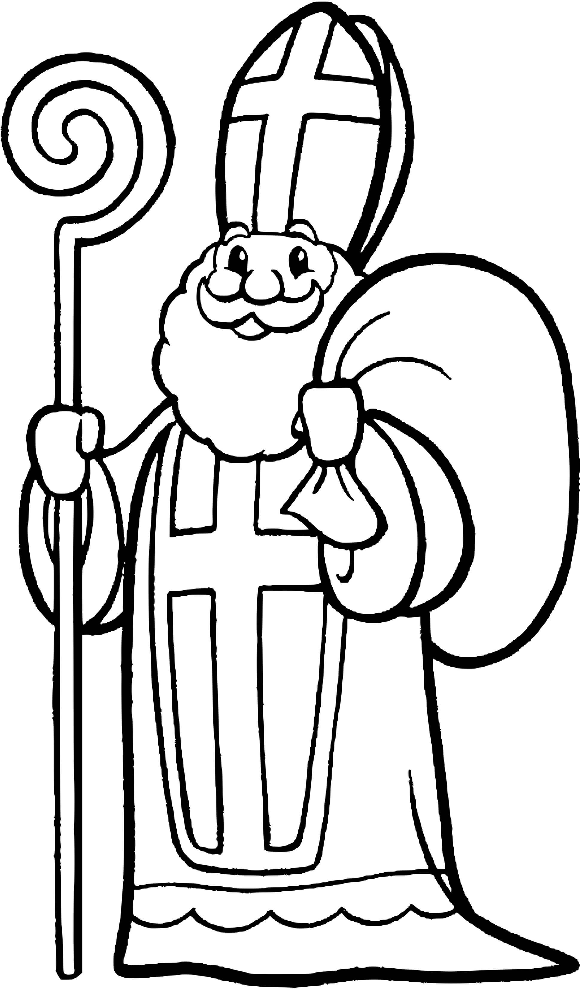 Coloriage Saint Nicolas Jour De Célébration - Saint Nicolas à imprimer