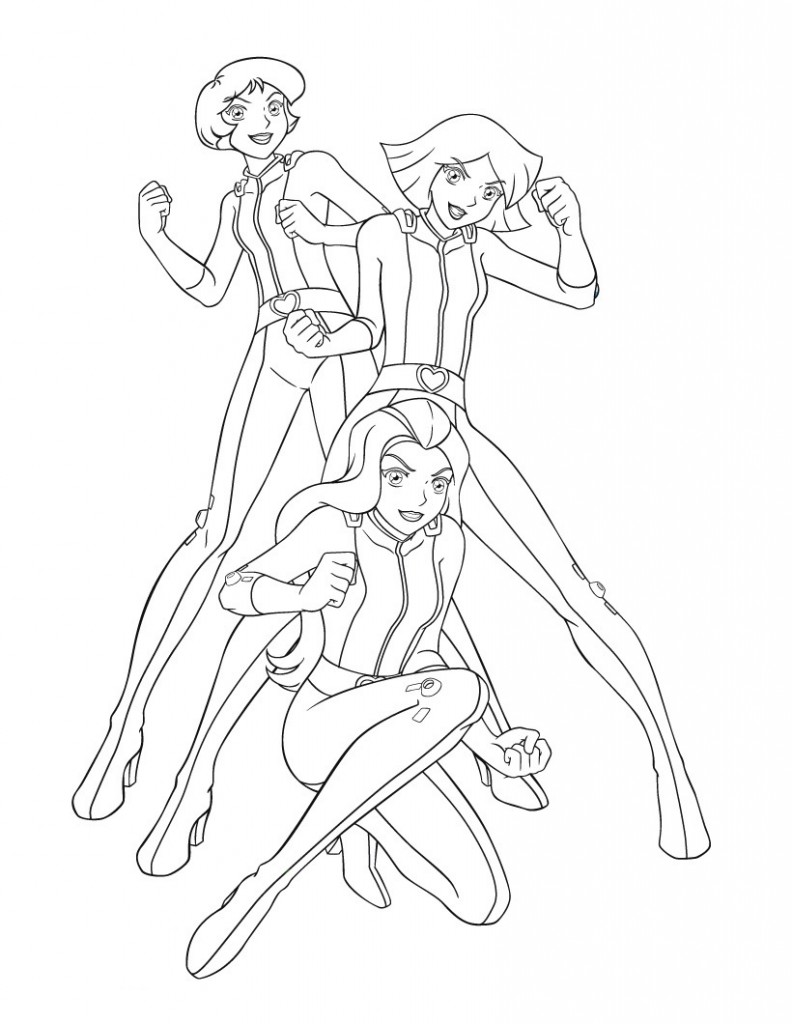 Coloriage Sam Alex Et Clover Espionnes De Choc - Totally spies à imprimer