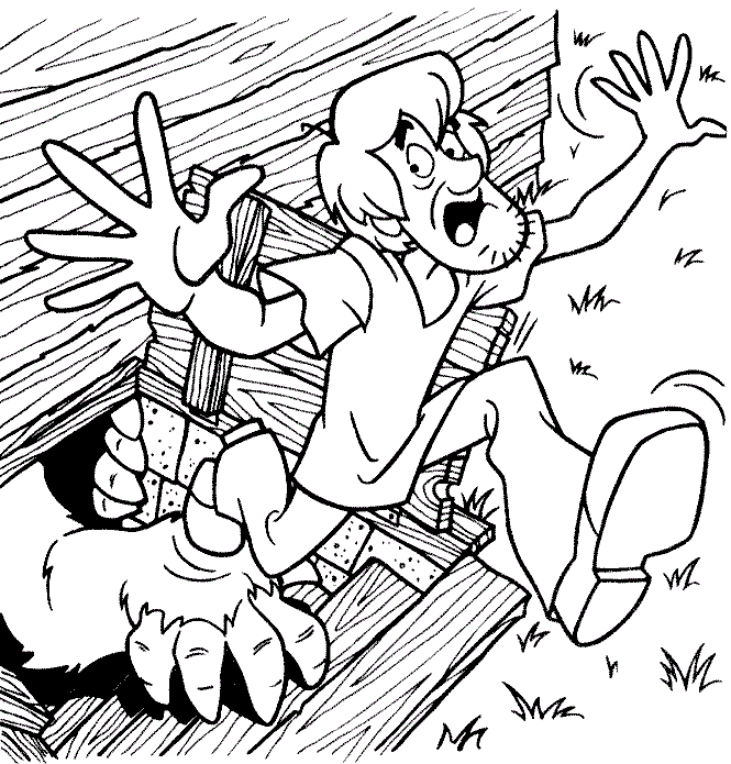Coloriage Sammy Rogers A Très Peur - Scooby doo à imprimer