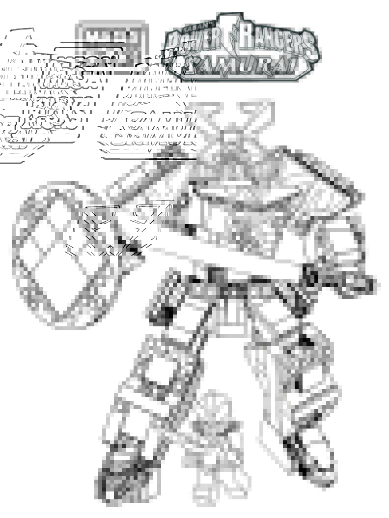 Coloriage Samurai Mega Block - Power rangers à imprimer