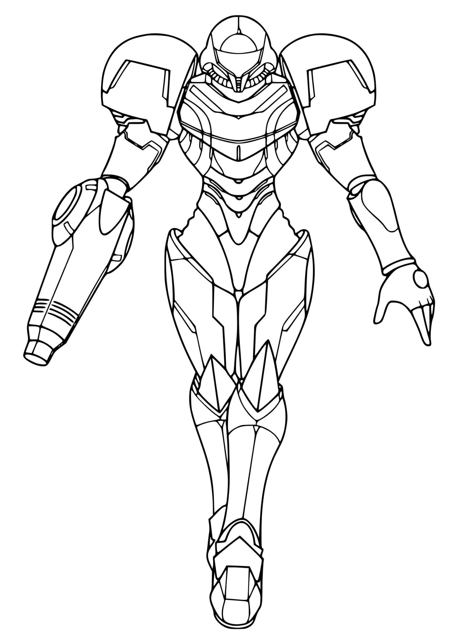 Coloriage Samus Aran Super Mario - Mario à imprimer