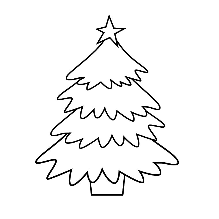 Coloriage Sapin de Noël décoré aux boules colorées - Sapin Noël à imprimer