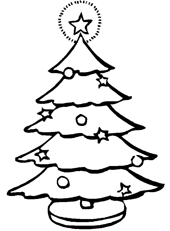 Coloriage Sapin festif orné de boules de Noël - Sapin Noël à imprimer
