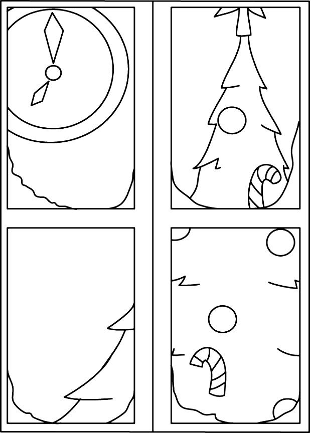 Coloriage Sapin De Noël A Travers La Fenêtre - Sapin Noël à imprimer