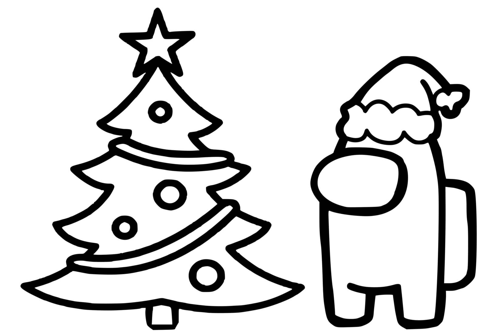 Coloriage Sapin De Noël Among Us - Among us à imprimer