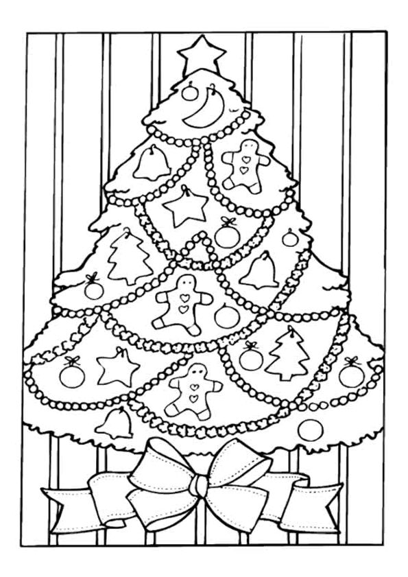 Coloriage Sapin De Noël Guirlandes Dessin - Sapin Noël à imprimer