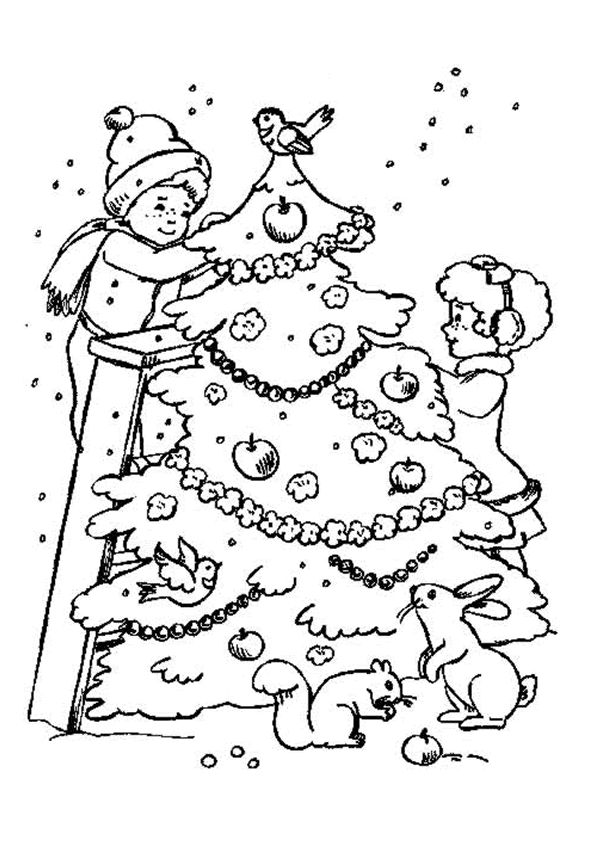 Coloriage Sapin De Noël Guirlandes - Sapin Noël à imprimer