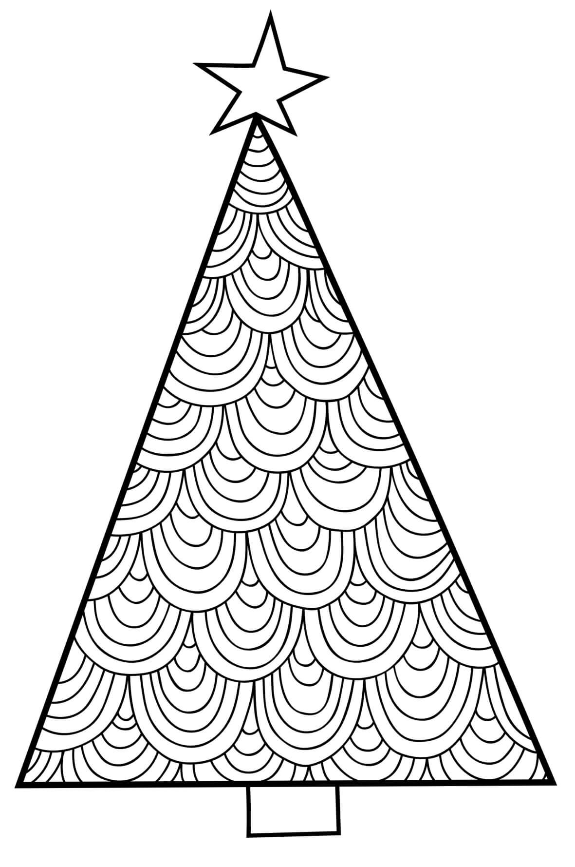 Coloriage Sapin De Noël Mandala Zen - Noël adulte à imprimer