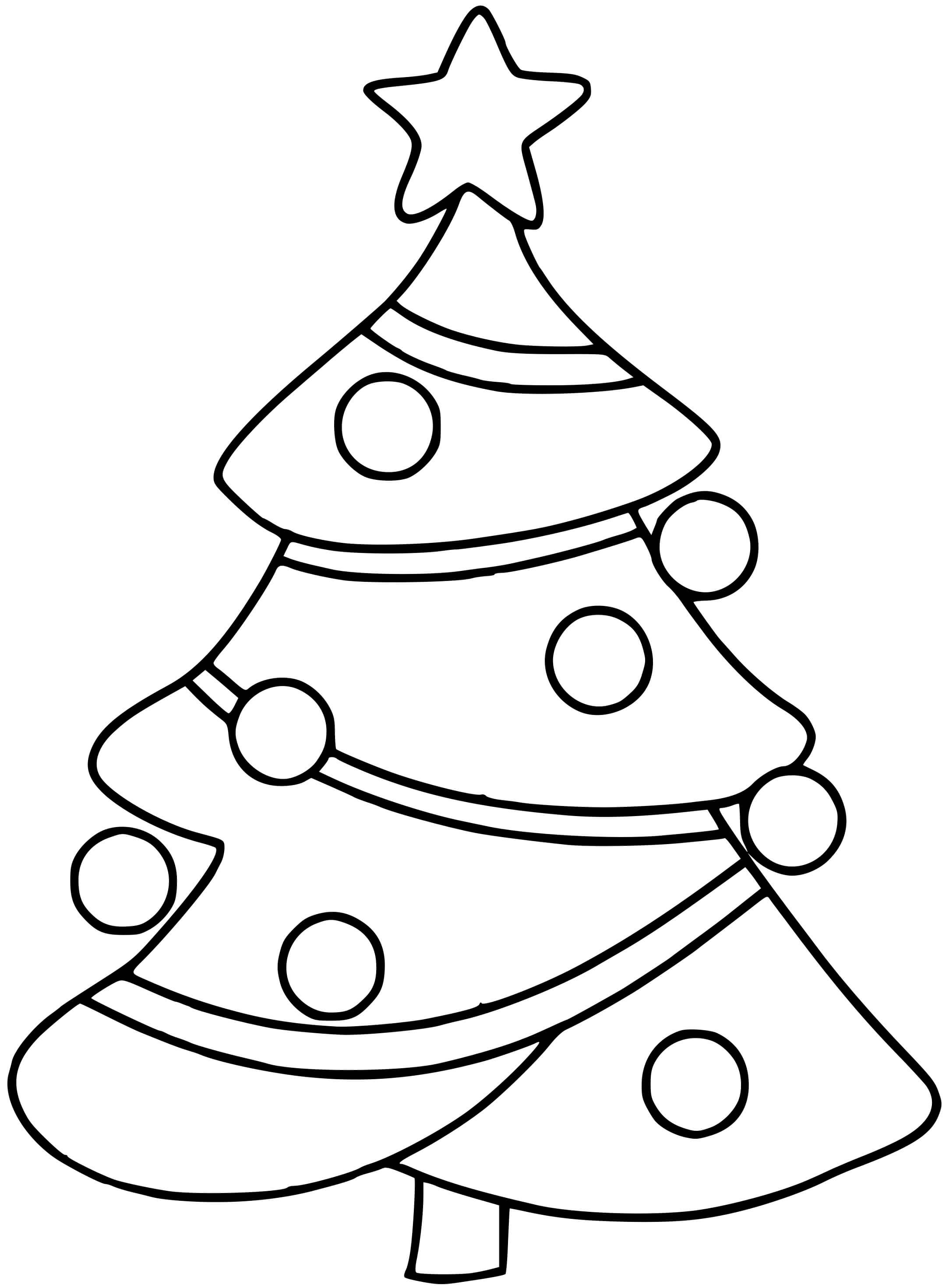 Coloriage Sapin de Noël Maternelle Facile - Noël maternelle à imprimer