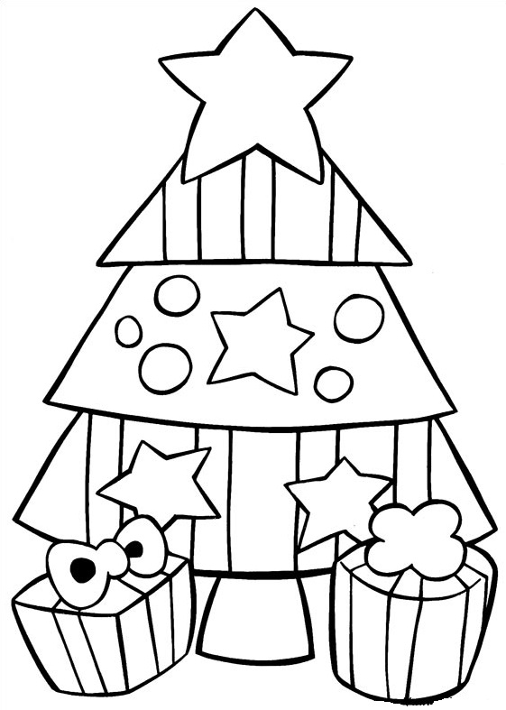 Coloriage Sapin de Noël Simple et Facile - Noël à imprimer