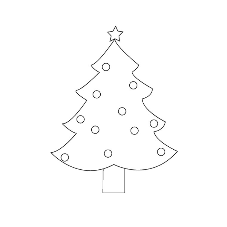 Coloriage Sapin de Noël Simple Enfant - Sapin Noël à imprimer