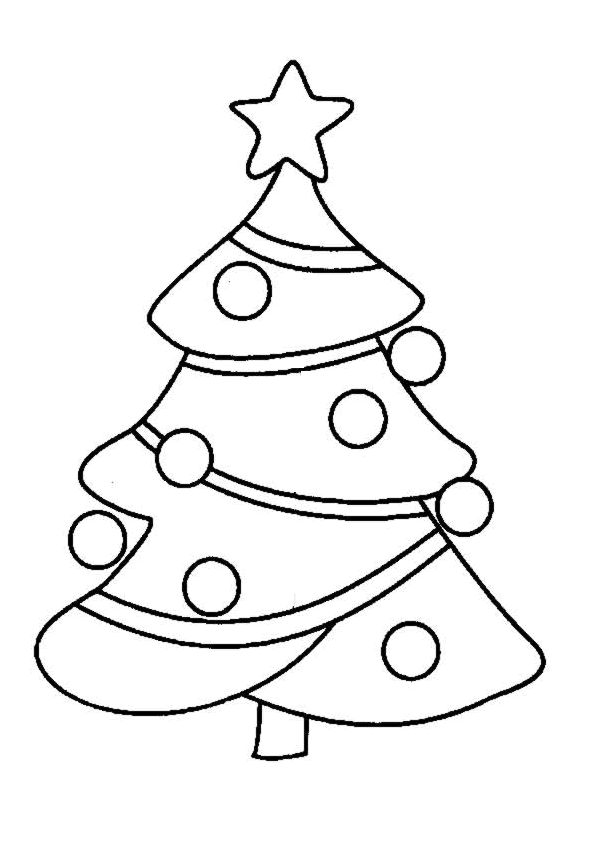 Coloriage Sapin de Noël épuré et simplifié - Sapin Noël à imprimer