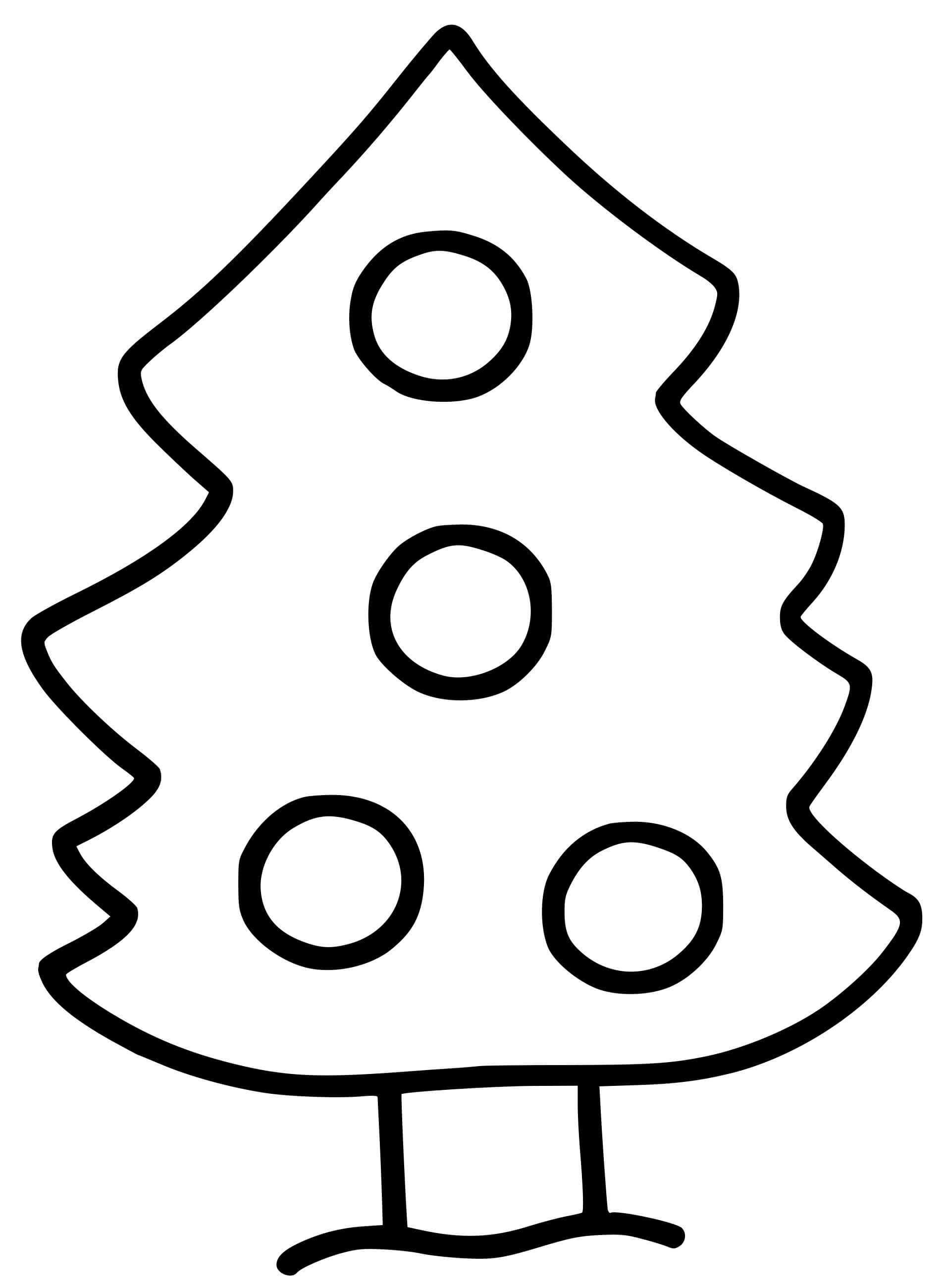 Coloriage Sapin D'hiver Maternelle - Hiver à imprimer