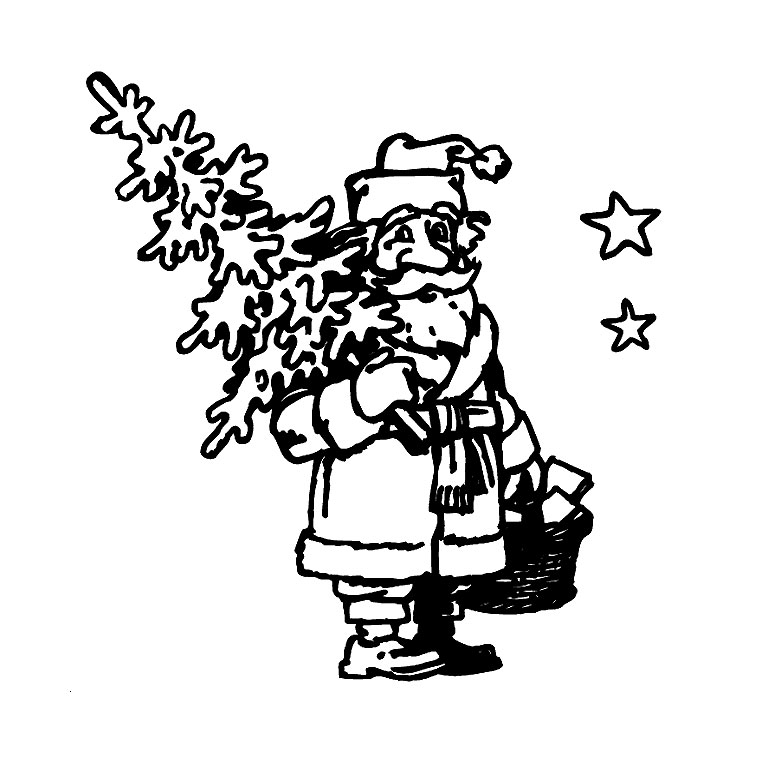 Coloriage Sapin Et Père Noël - Noël à imprimer