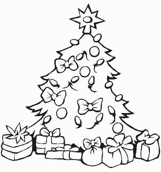 Coloriage Sapin Noël Cadeaux - Noël à imprimer